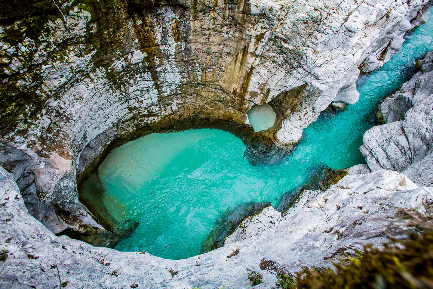 Soča, Slovenia Emerald pool in the Soča valley of Slovenia