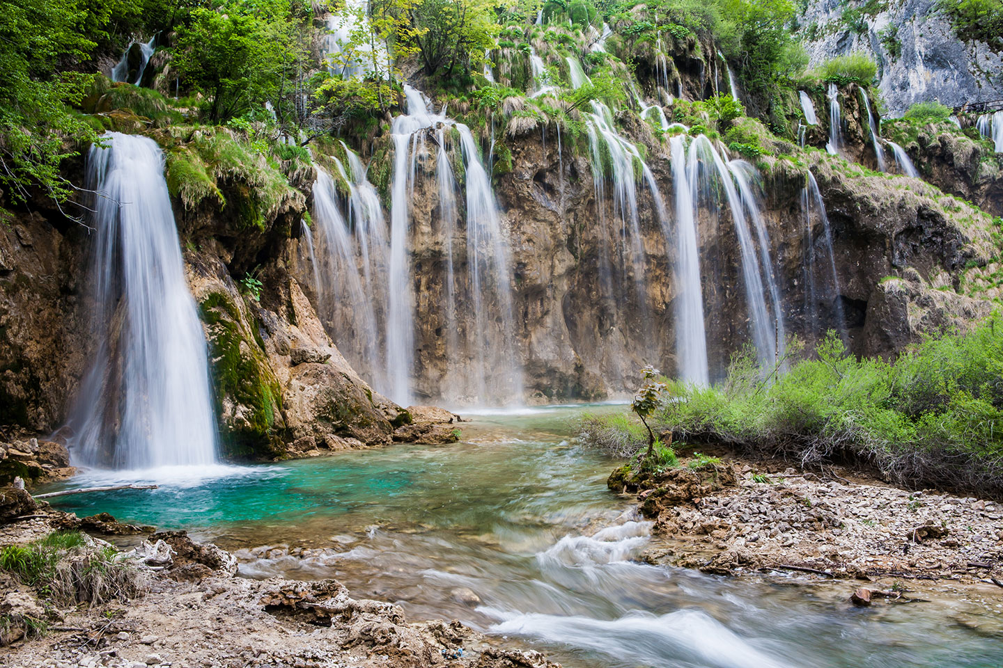 Plitvice Lakes National Park, Croatia Silk smooth waterfalls in the Plitvice Lakes National Park, Croatia