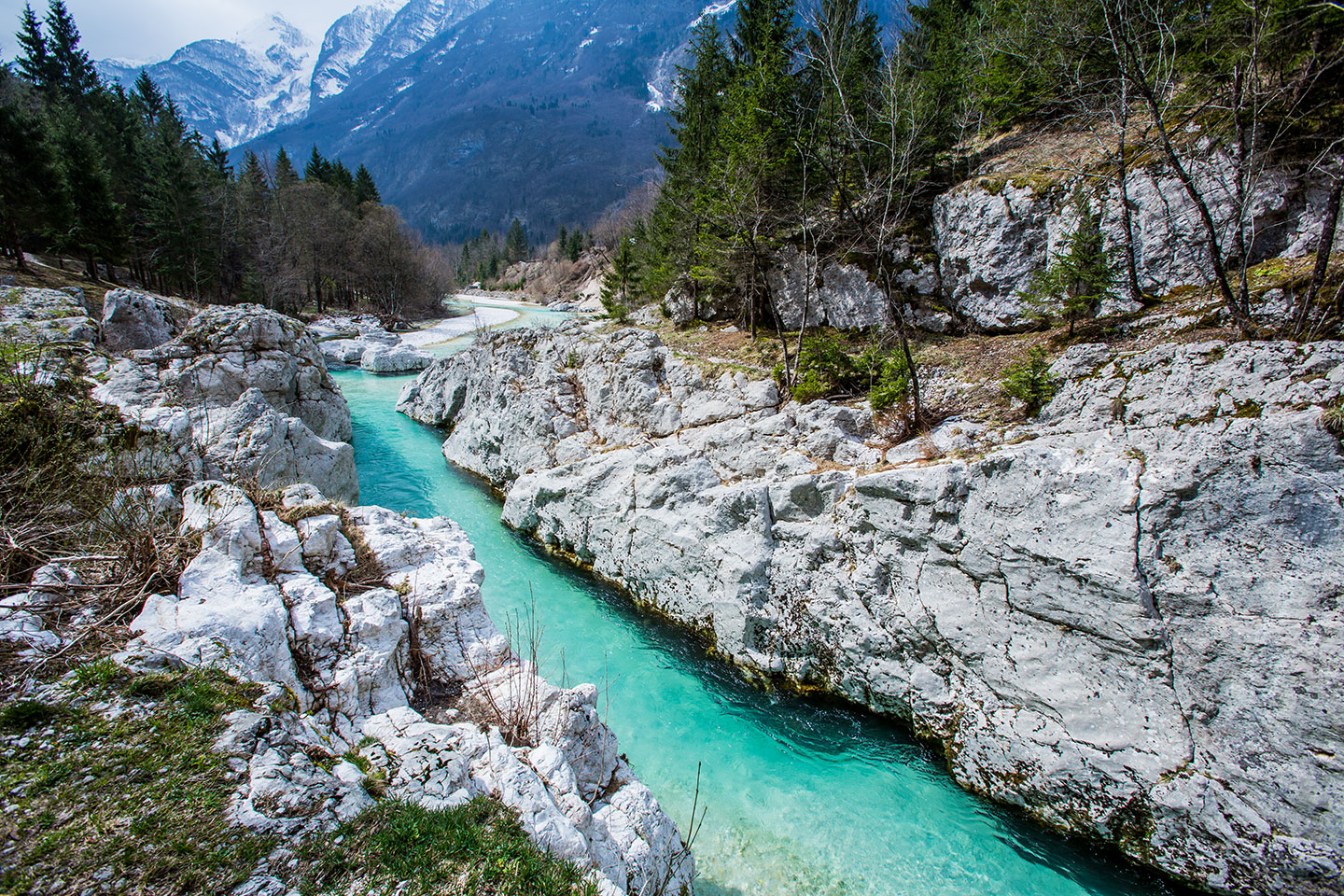 Soča, Slovenia Blue waters of the Soča valley, Slovenia