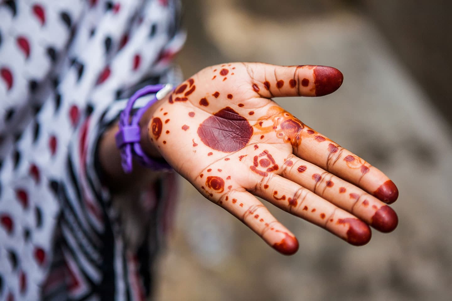 Stone Town, Zanzibar Henna tattoo on the hands of a girl in Stone Town, Zanzibar