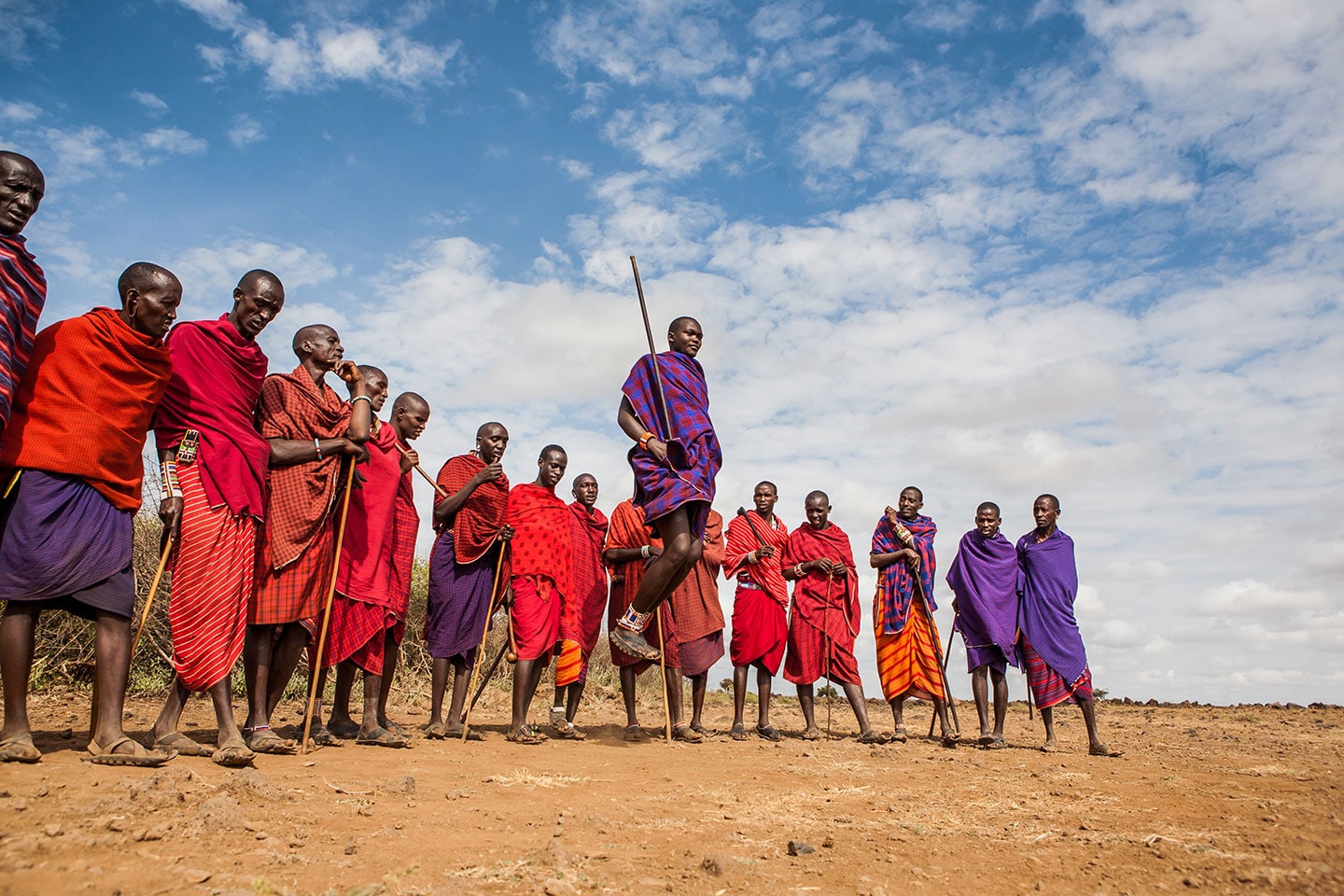 Maasai dance in a traditional village in Kenya, Africa