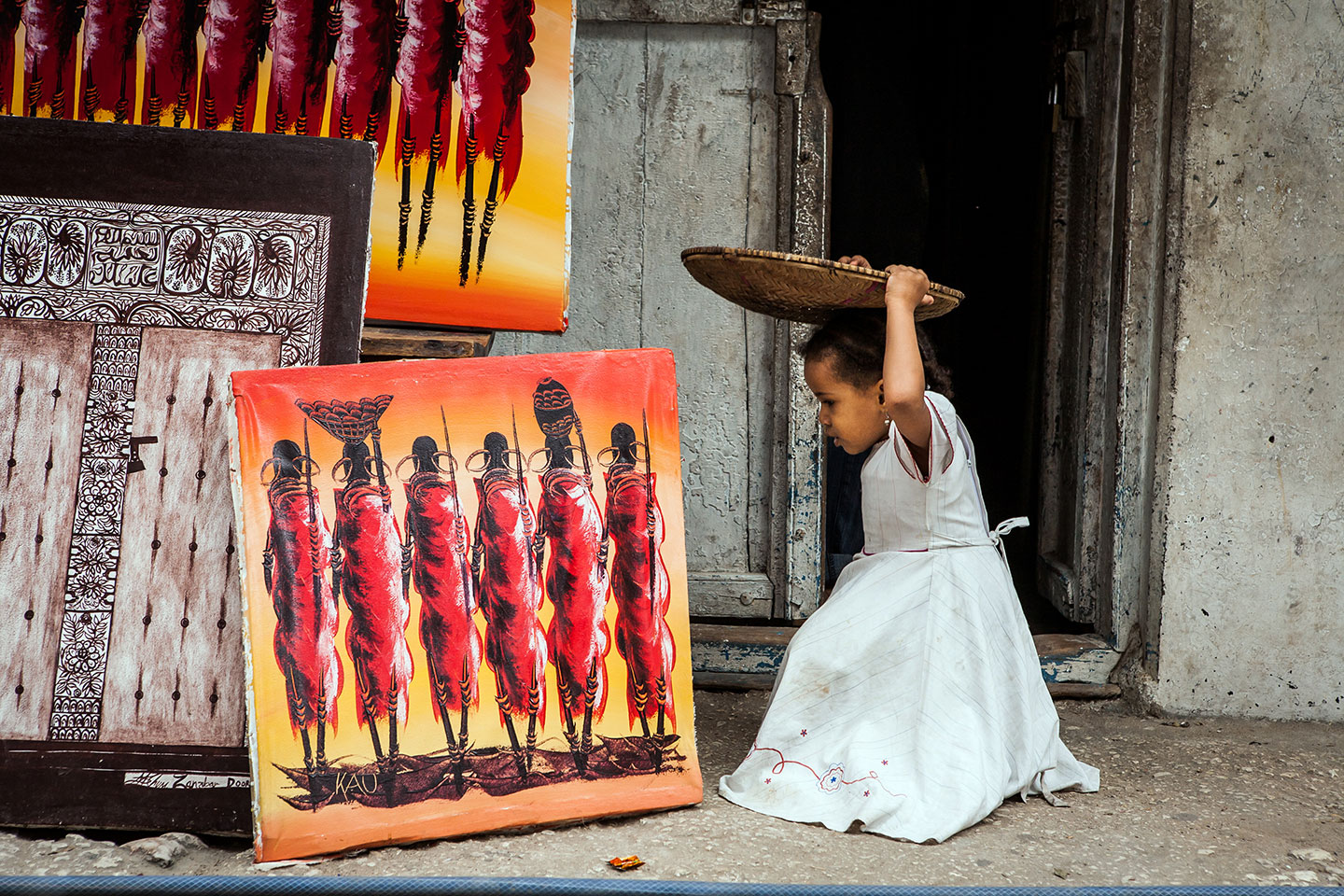 Stone Town, Zanzibar A young girl in the streets of Stone Town, Zanzibar