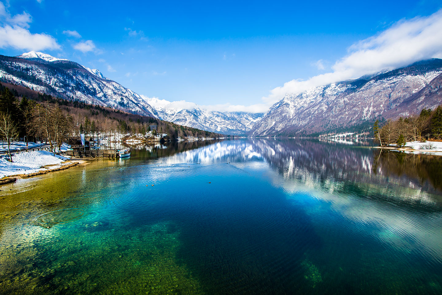 Lake Bohinj, Slovenia Lake Bohinj covered in snow, Slovenia