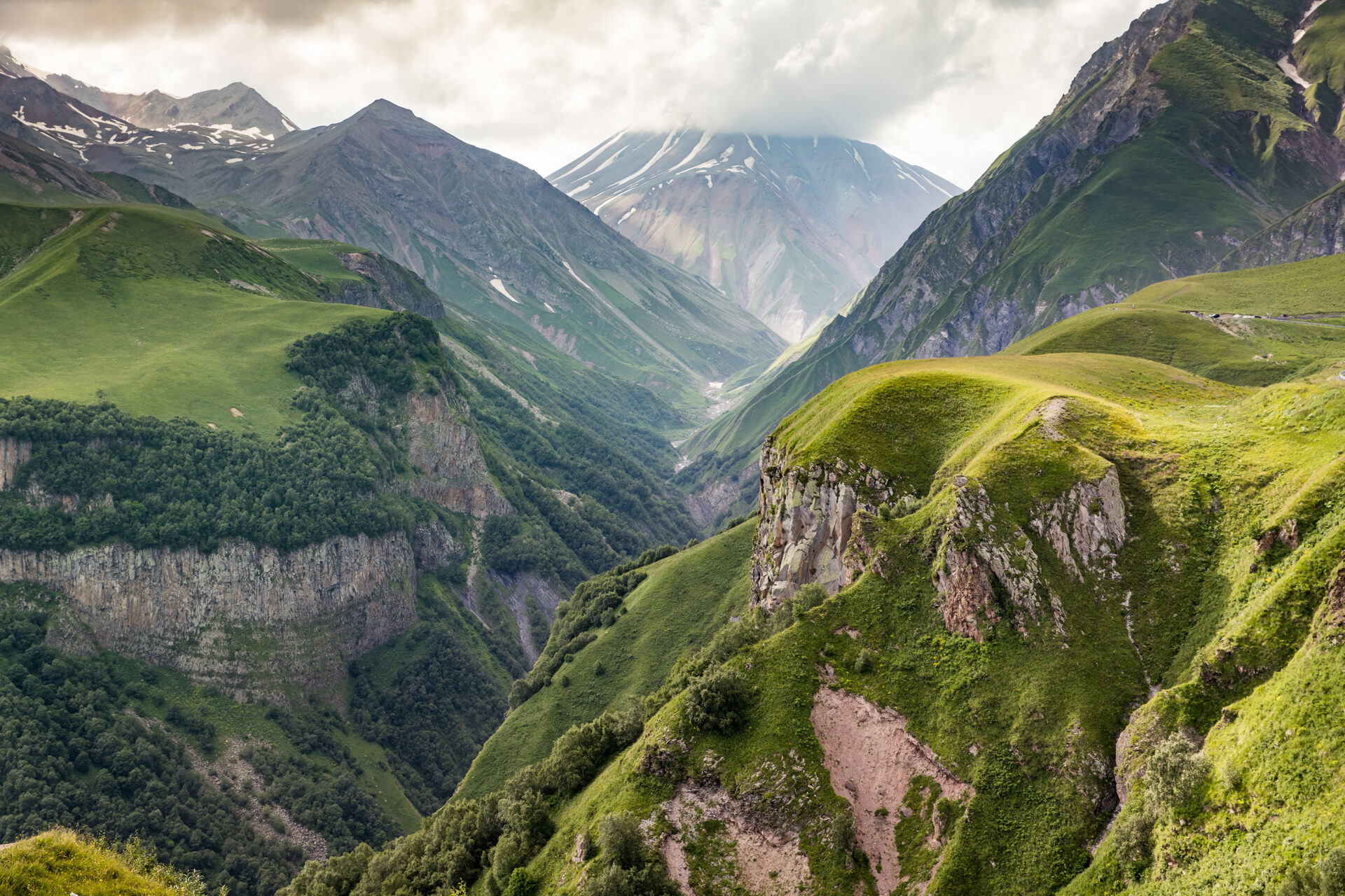 View over Mount Kazbek from Gudauri, Georgia