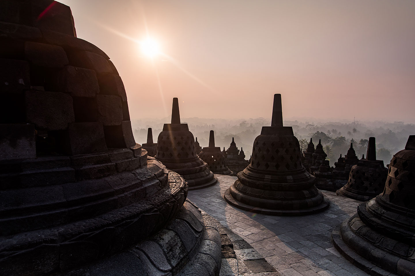 Sunrise at the Borobudur, Indonesia