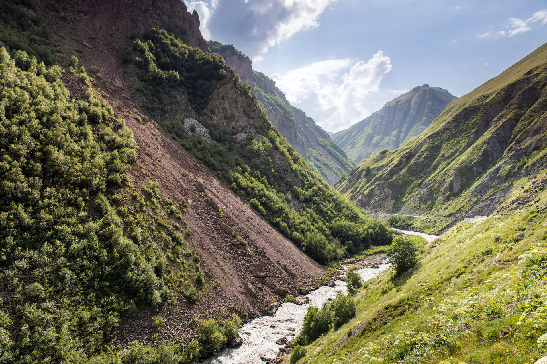 River flowing through the Truso Valley in Georgia