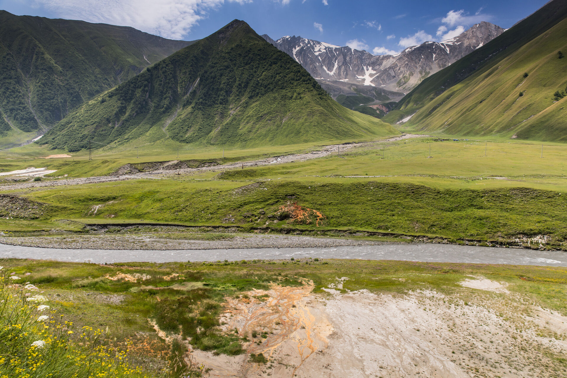 Green landscape of the Truso Valley in Georgia