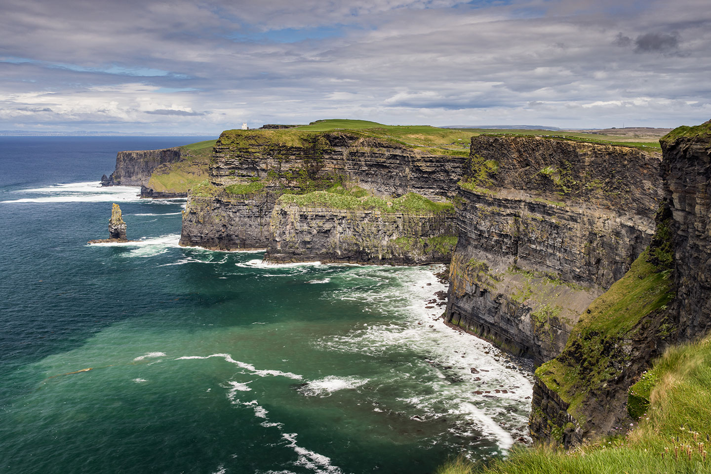 Tall cliffs of Moher in the west of Ireland