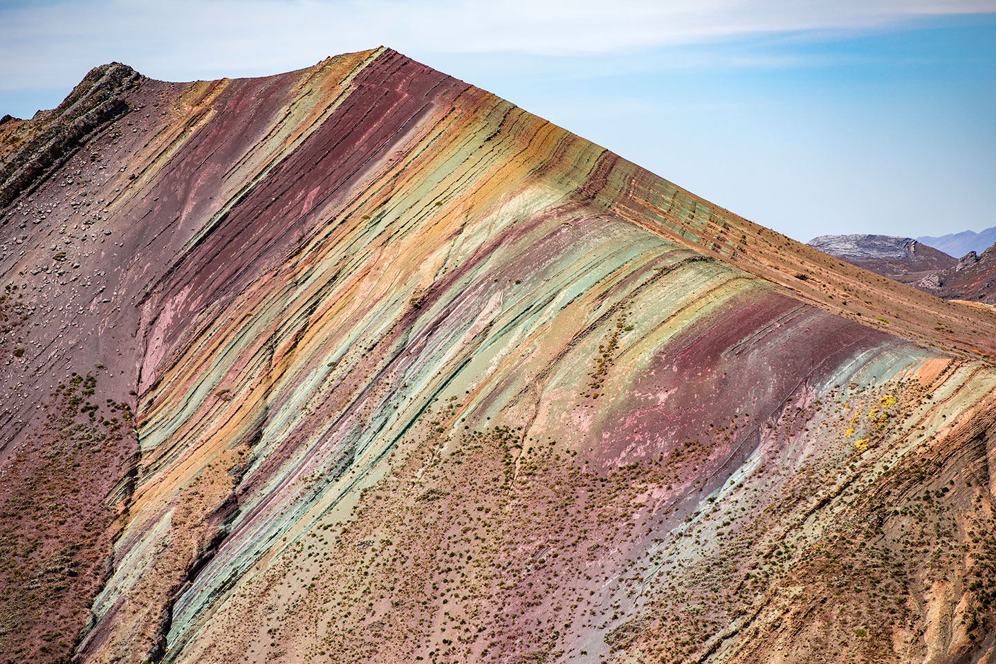 Palcoyo Rainbow Mountains, Peru Colorful mountain ridge at the Palcoyo Rainbow Mountains, Peru