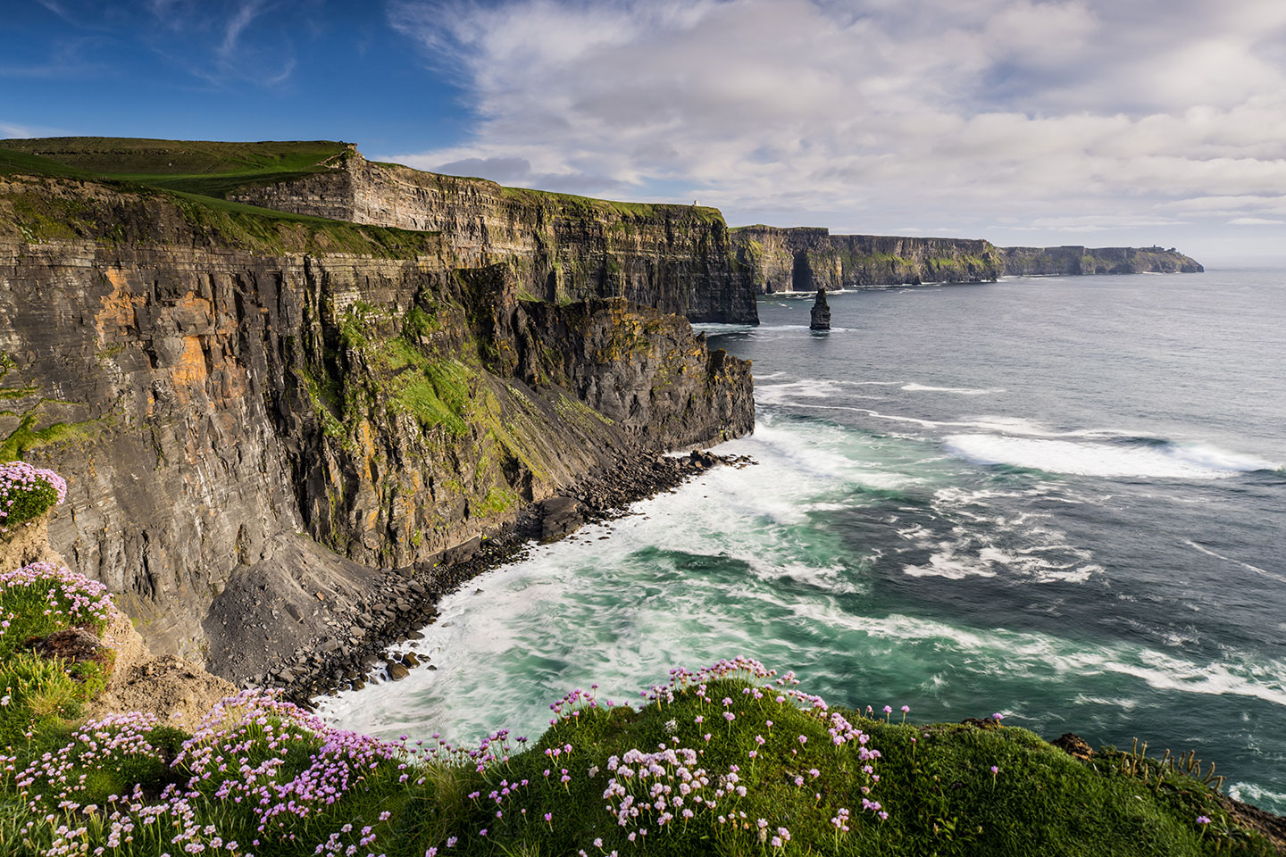 Late afternoon over the majestic Cliffs of Moher, Ireland