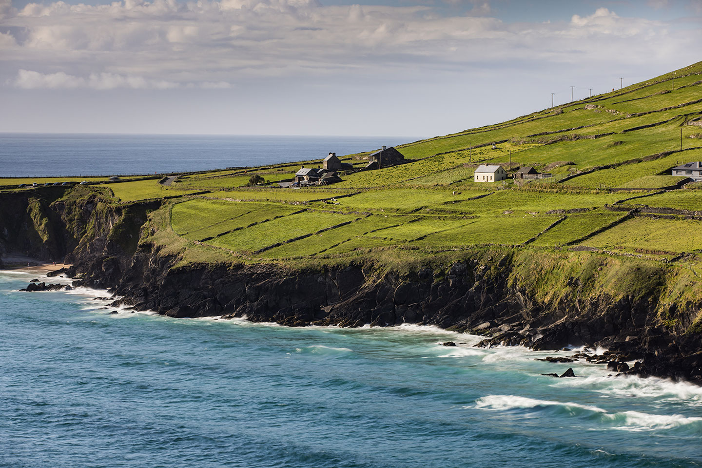 Sunny afternoon on the cliffs of the Dingle peninsula, Ireland