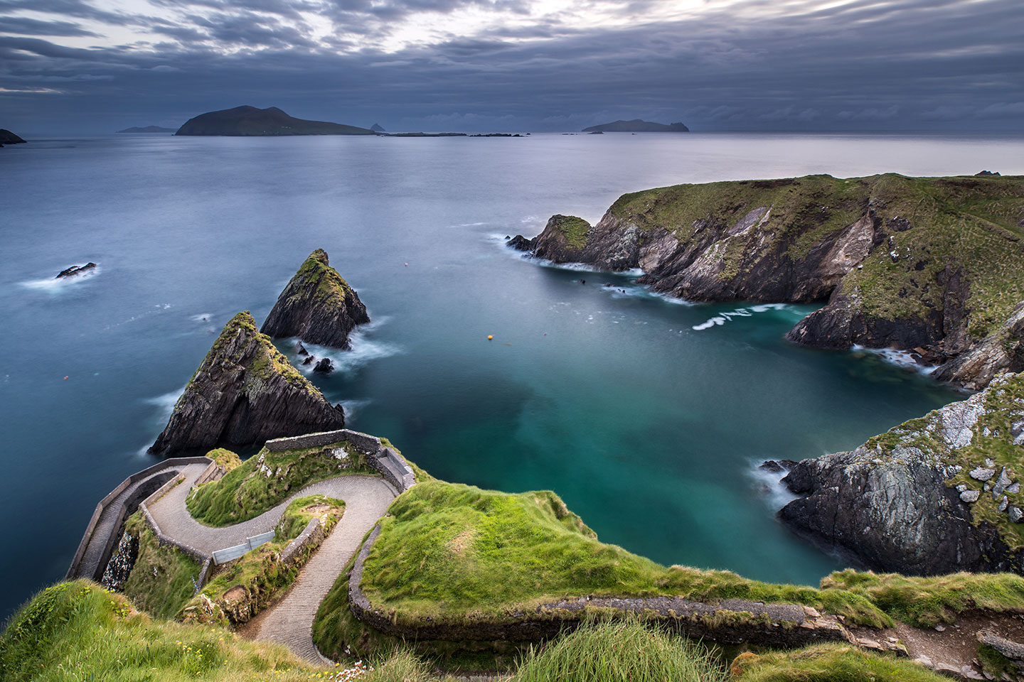 Dusk over the Dunquin Pier in Ireland