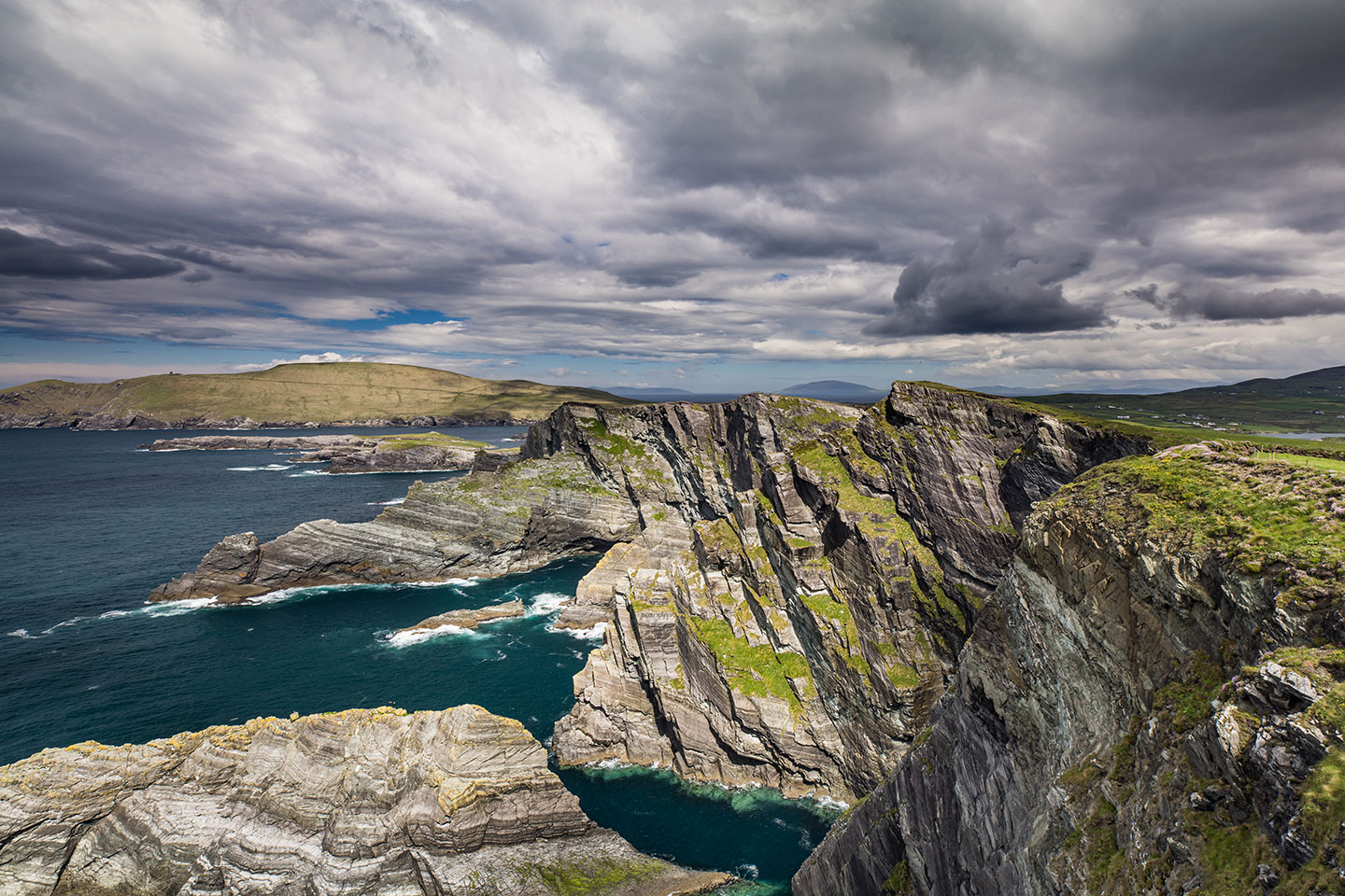 The majestic Kerry Cliffs on the ring of Kerry, Ireland