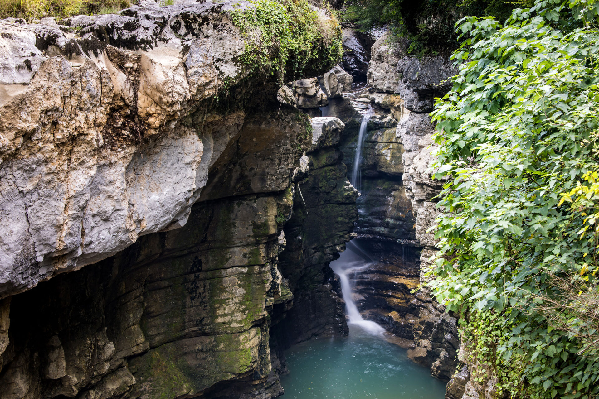 Waterfall in a canyon near Martvili, Georgia