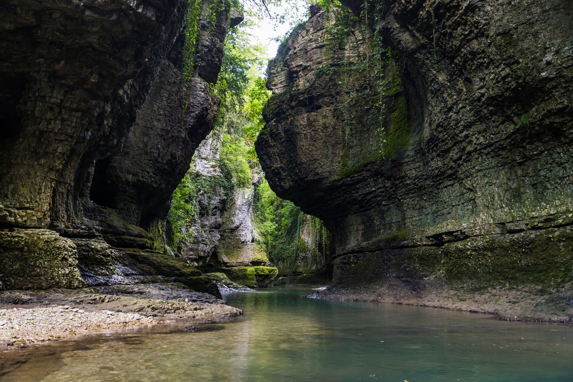Martvili canyon river in Georgia