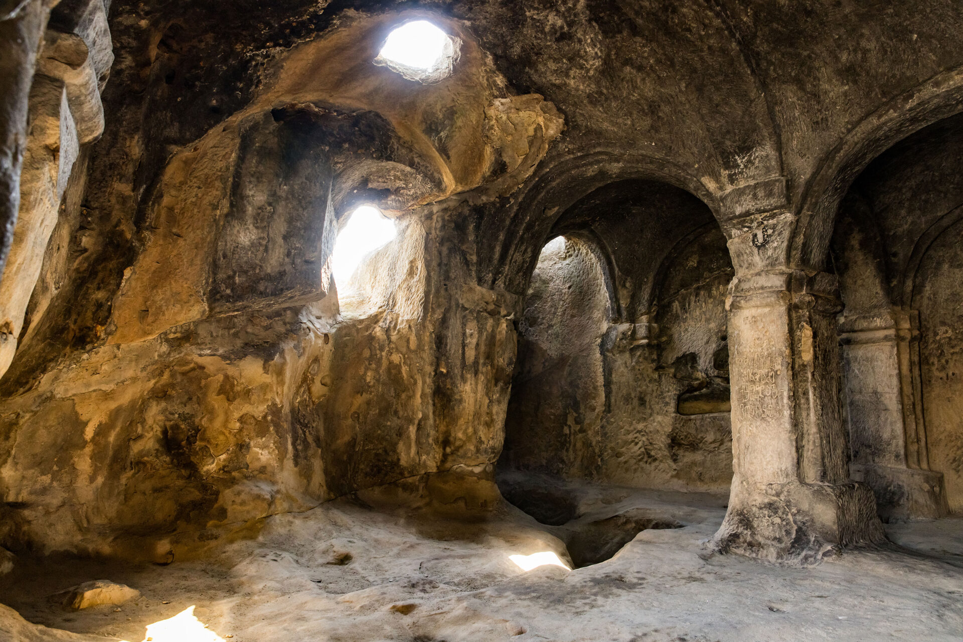 Inside one of the caves at Uplistsikhe, Georgia