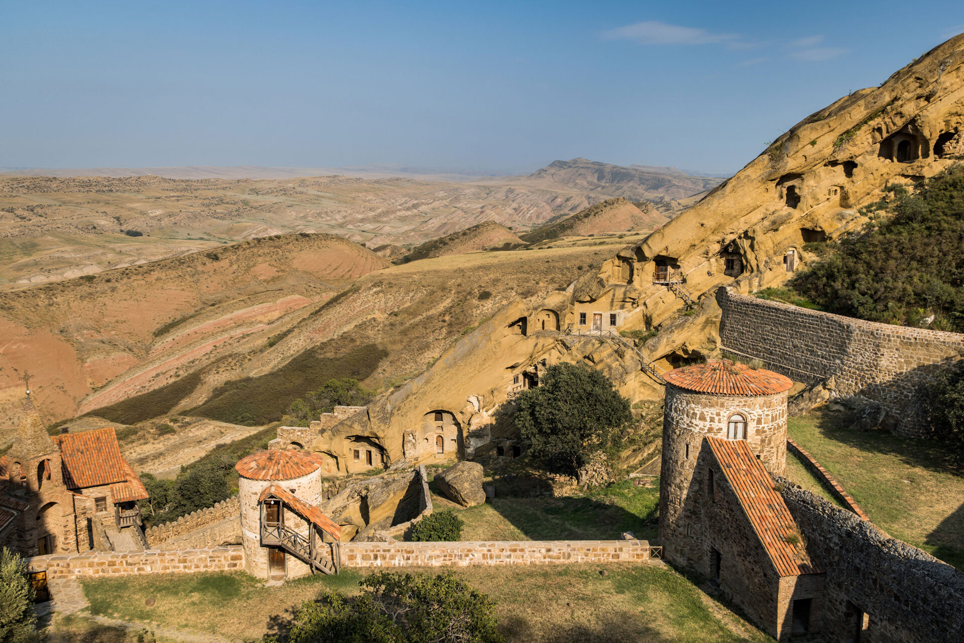 The David Gareji monastery at sunset, Georgia