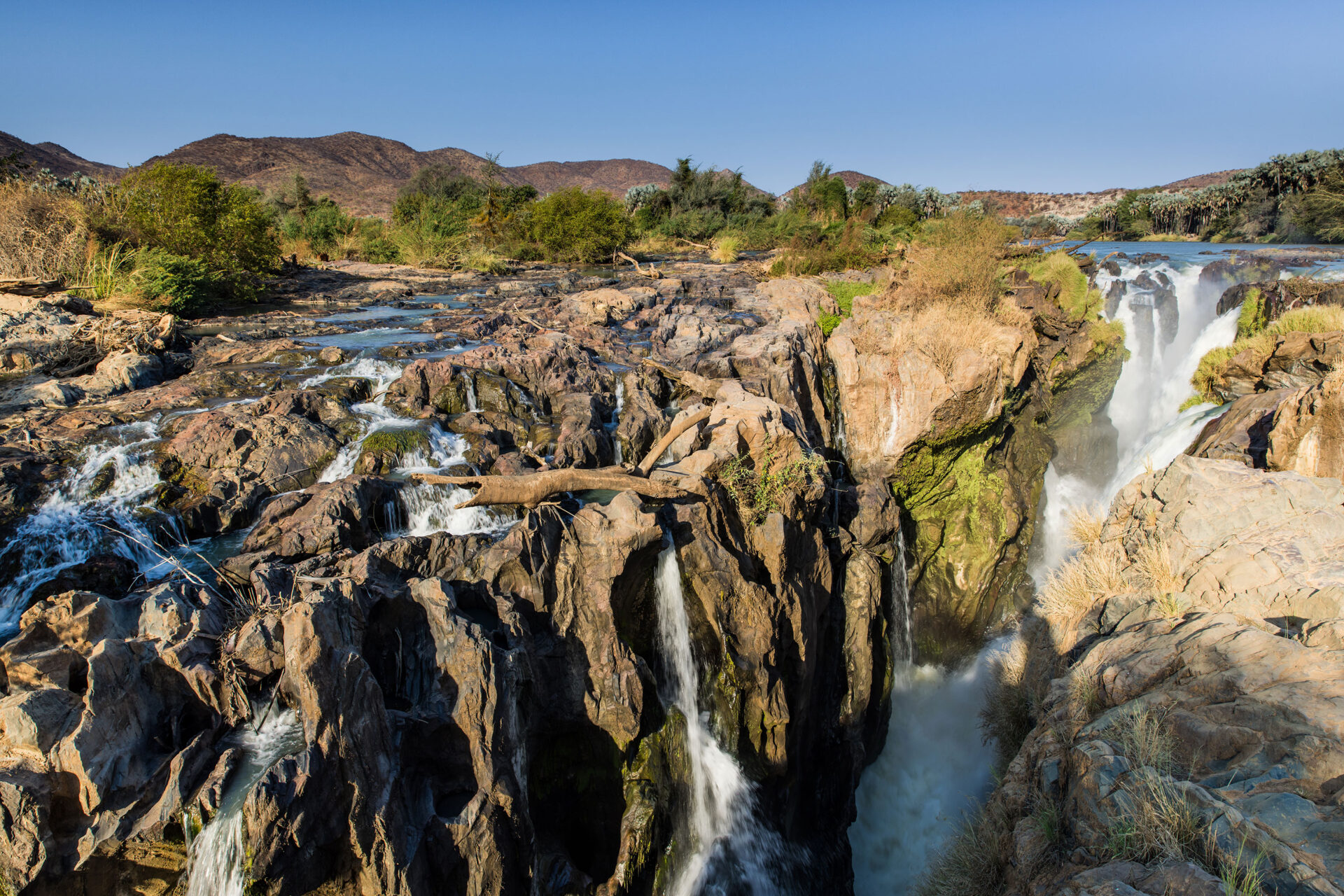 Waterfalls of Epupa Falls in Namibia on the border with Angola