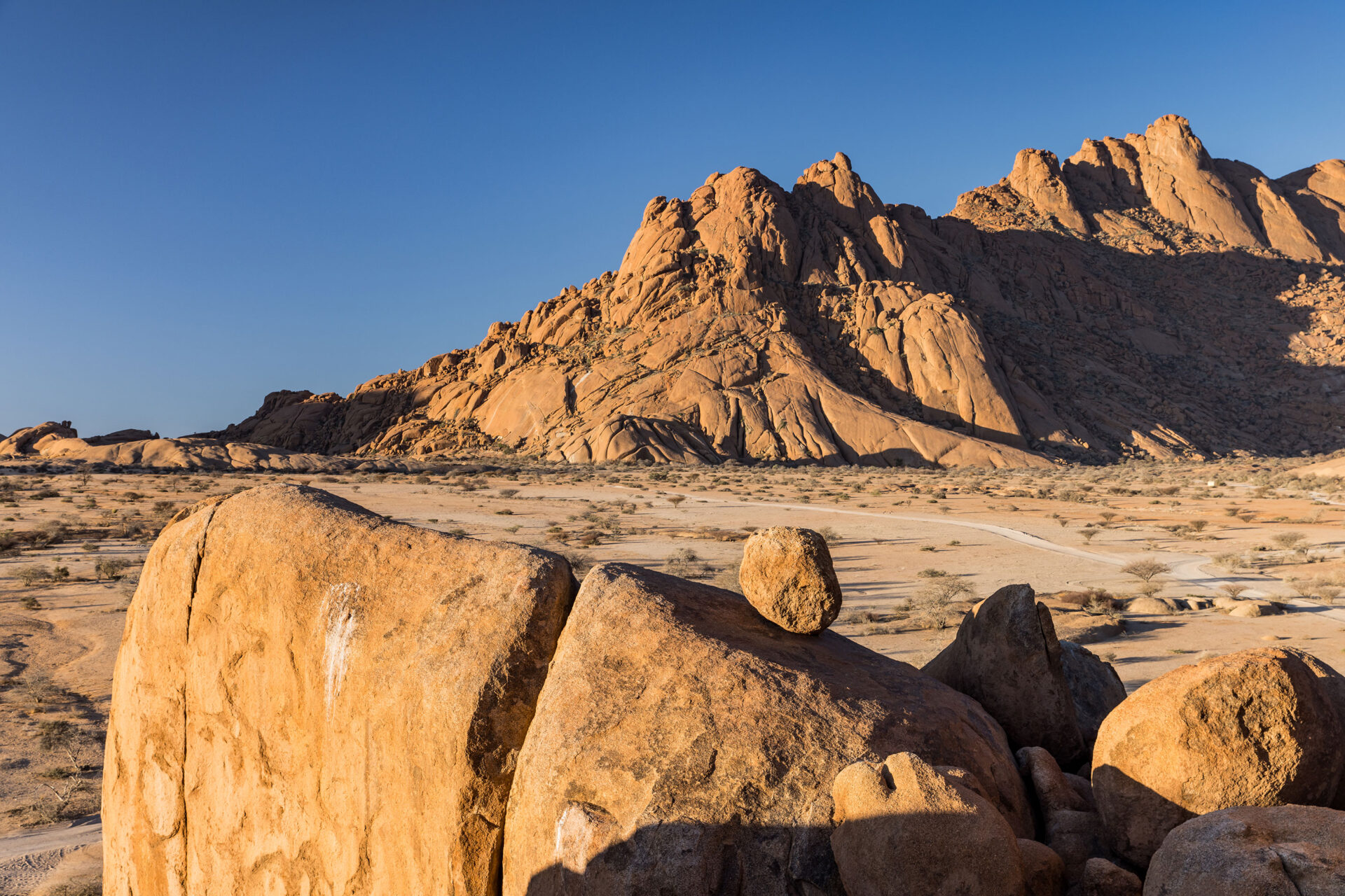 Sunset over the mountains at Spitzkoppe, Namibia