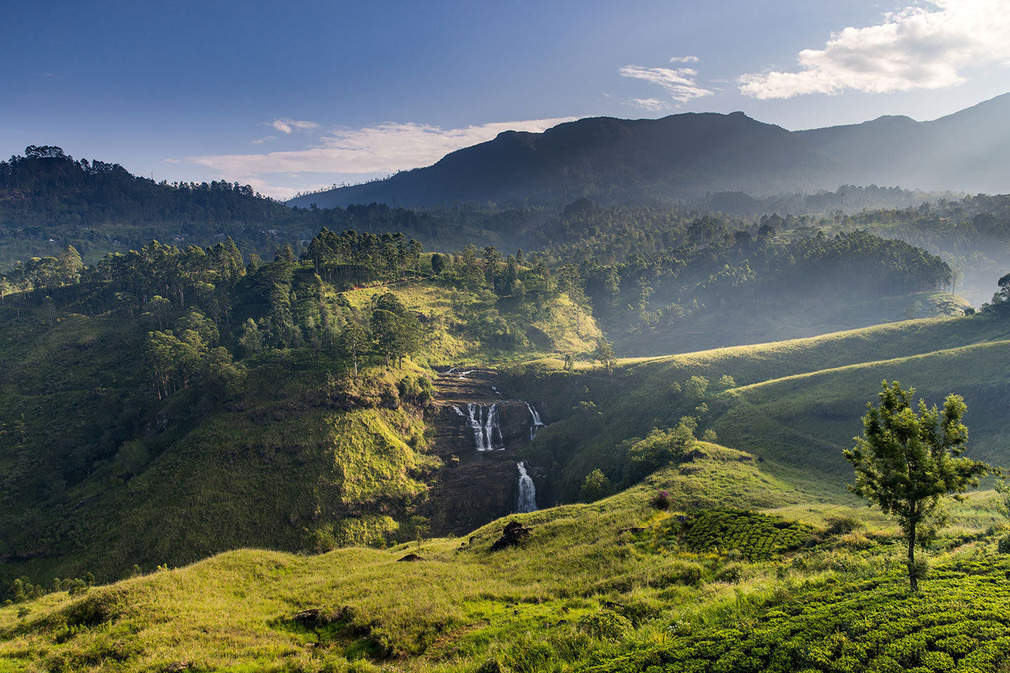 Nuwara Eliya, Sri Lanka Sunrise at St. Clair's waterfall in Nuwara Eliya, Sri Lanka