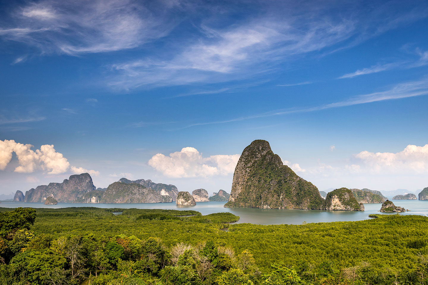 Phang Nga Bay View from Samet Nangshe viewpoint in Thailand