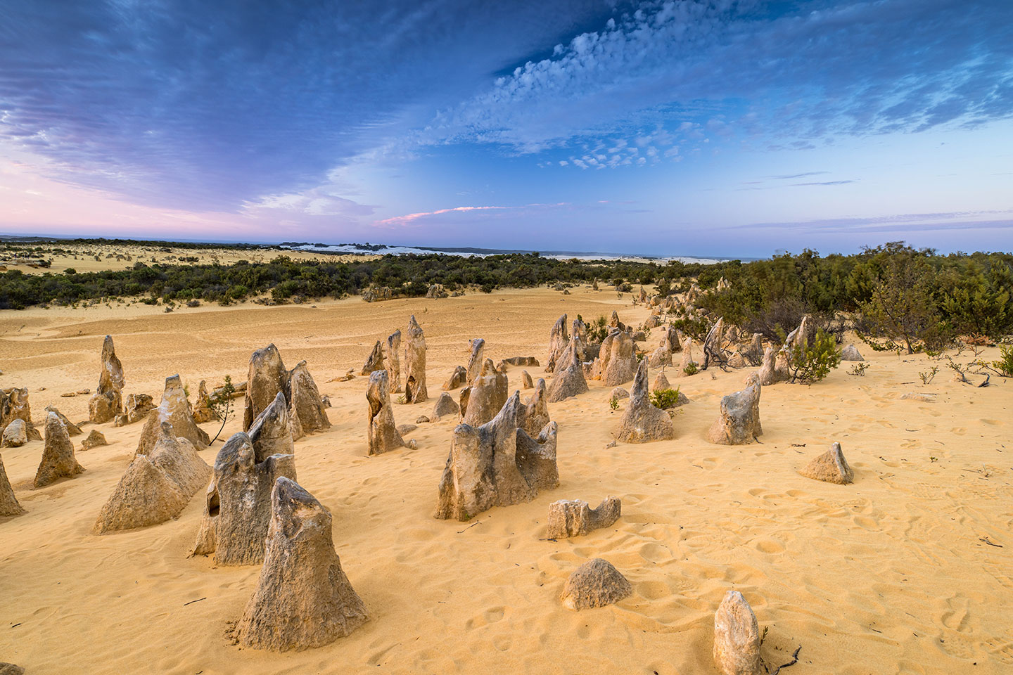 Sunset over the Pinnacles Desert in Western Australia