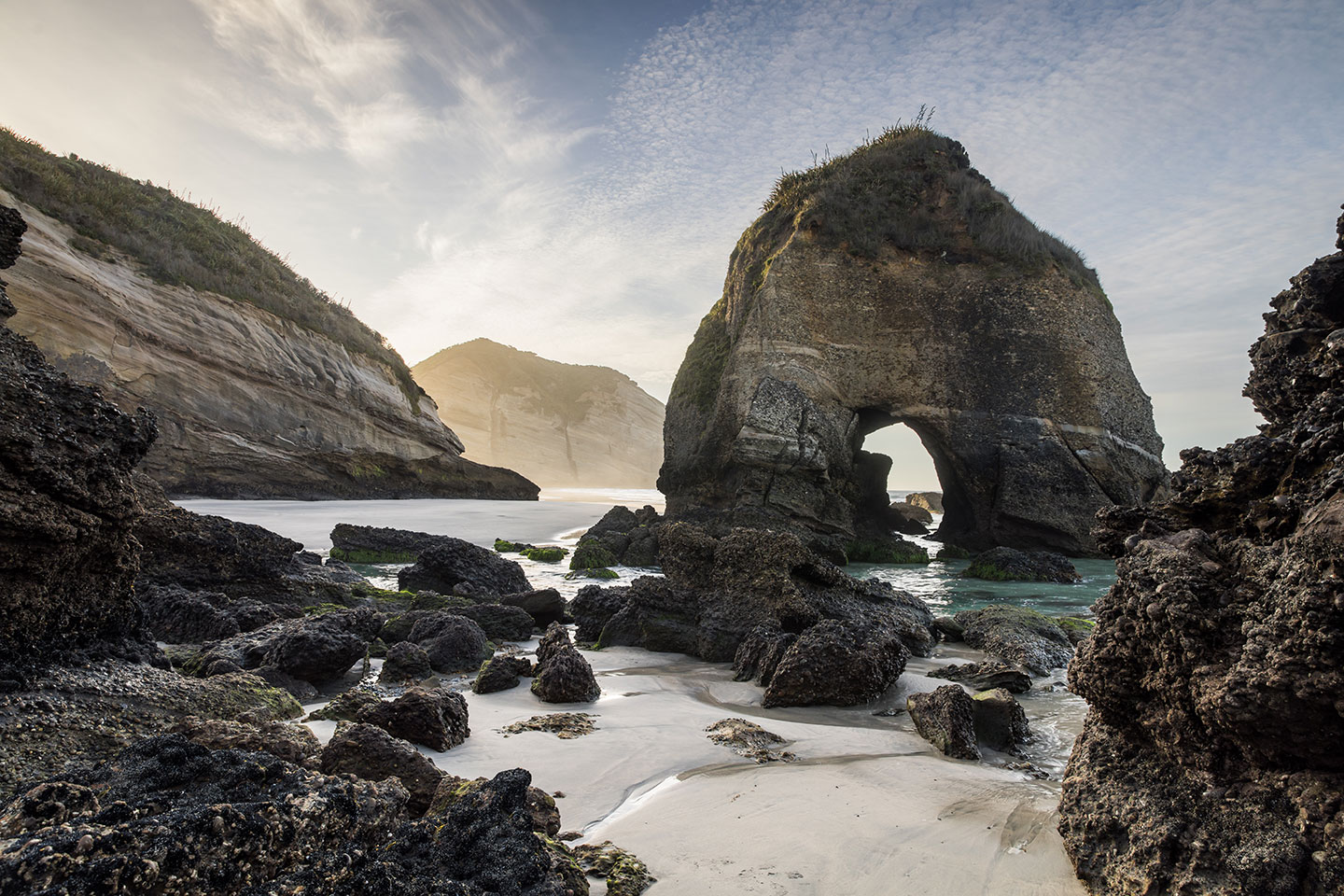 Wharariki beach Hidden cove at Wharariki beach