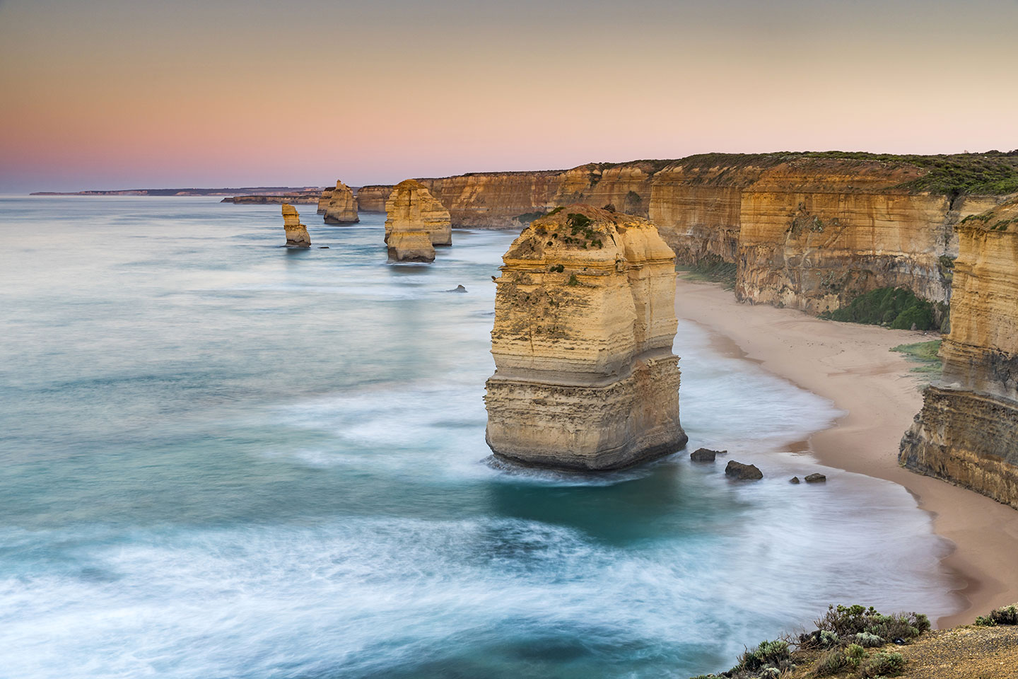 Dawn over the Twelve apostles in Victoria, Australia
