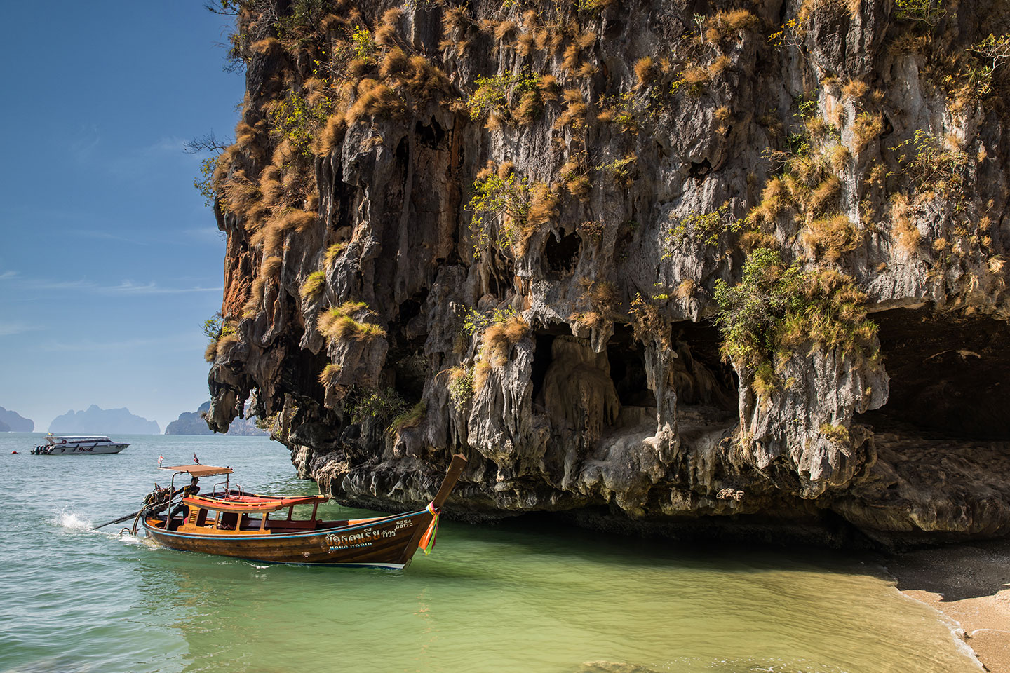 Khao Phing Kan Longtail boat at Khao Phing Kan