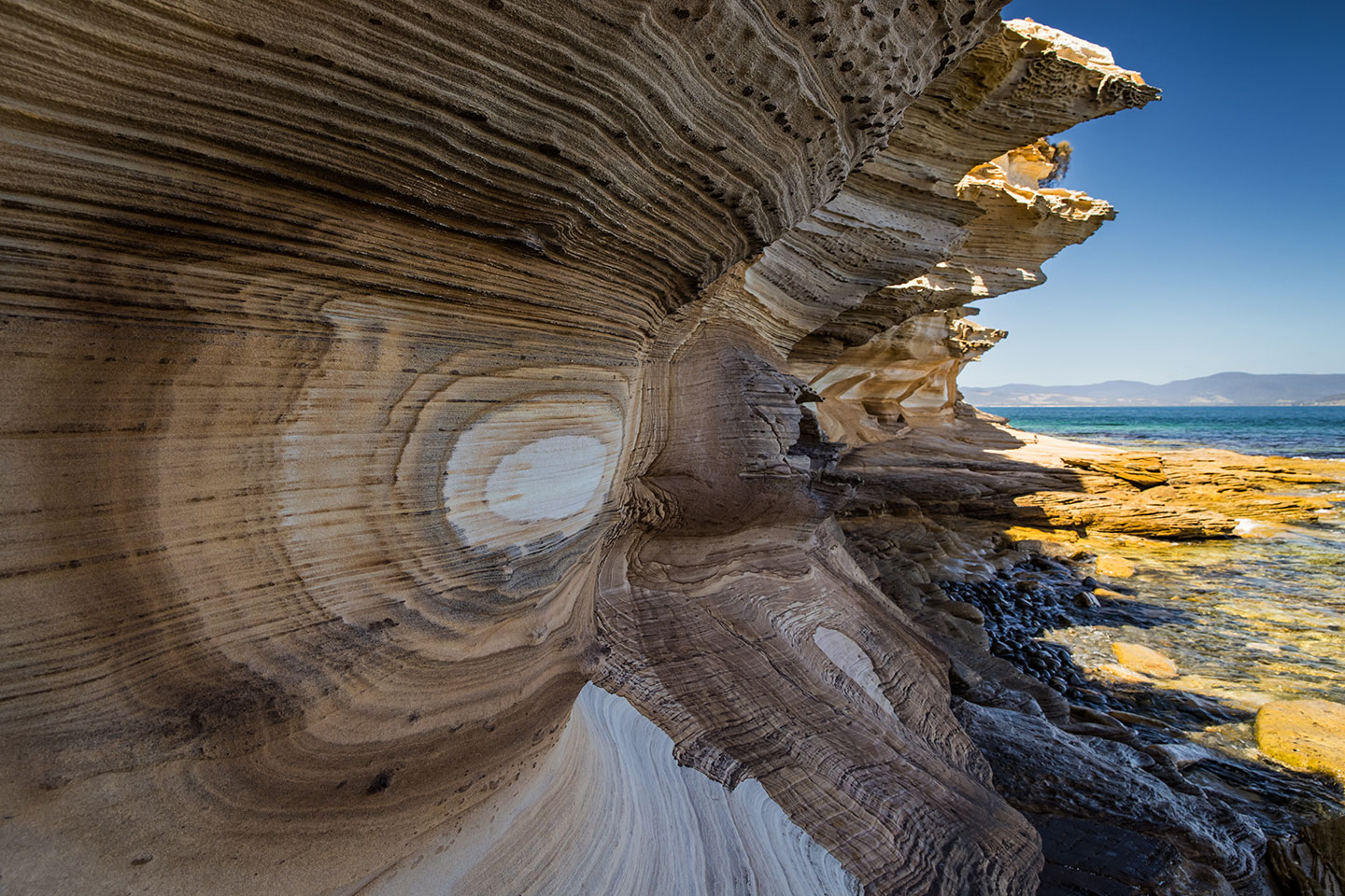 Maria Island, Tasmania Eroded rocks on Maria Island called the Painted Cliffs