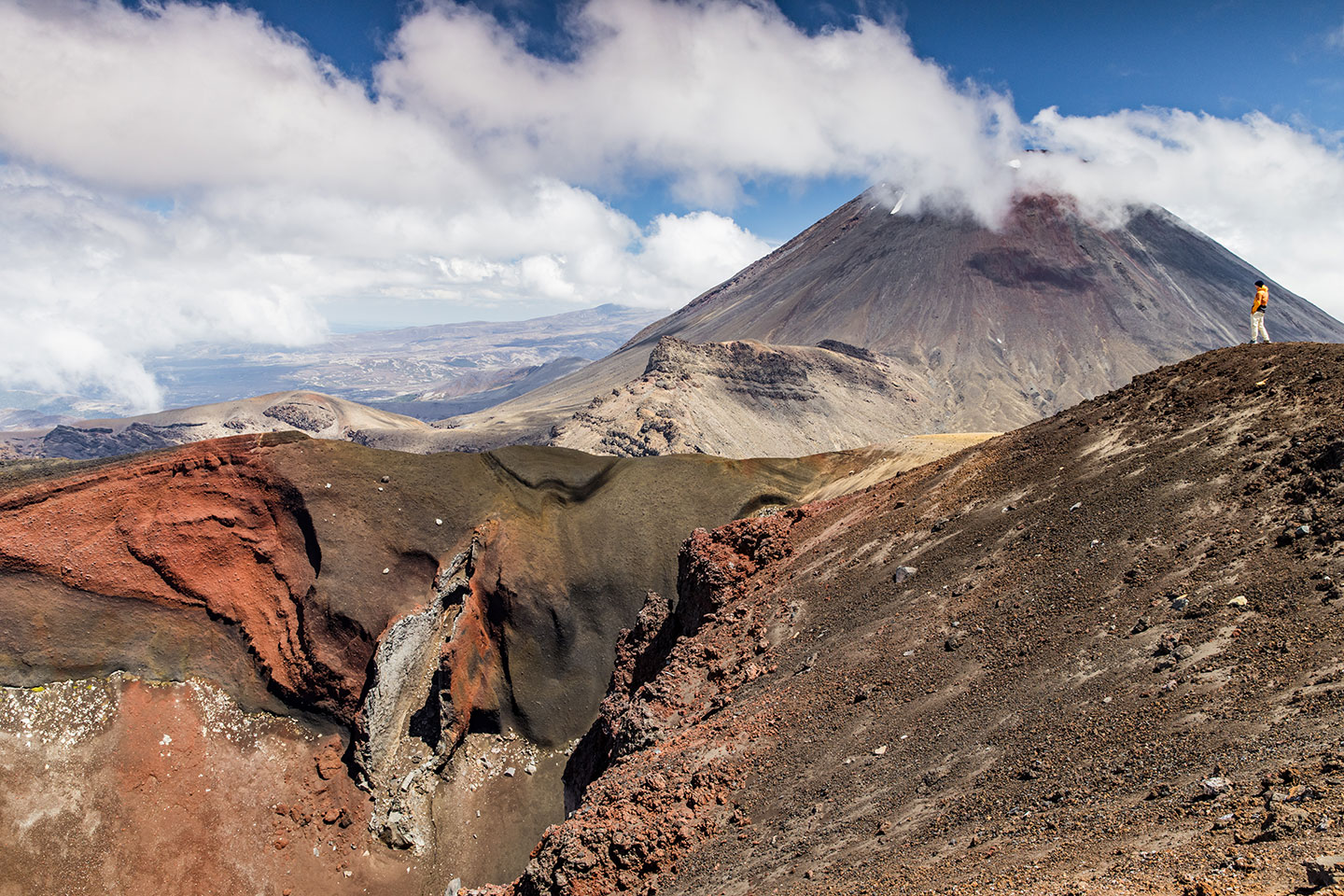 Tongariro Alpine Crossing View over the Ruapehu volcano at the Tongariro Alpine Crossing